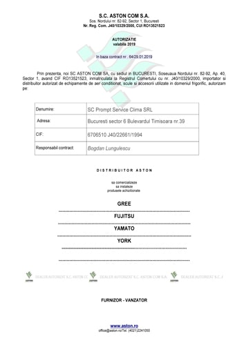 Certificat Gree Yamato Fujitsu